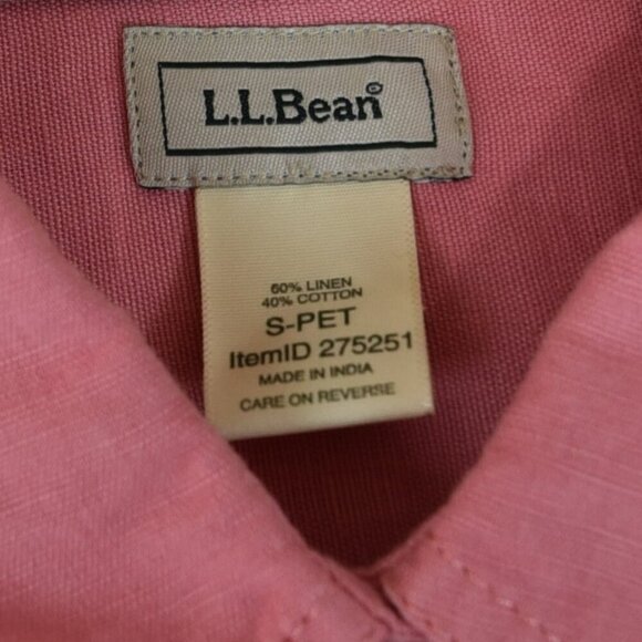 L.L.Bean Pink Linen Blend Button Shirt Dress Size S Petite - Picture 6 of 8